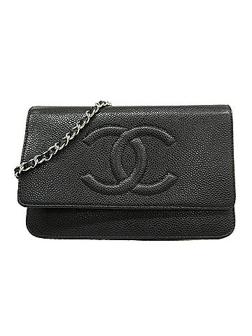 Chanel Chanel Wallet/Shoulder Wallet Chain Shoulder Caviar Leather Ebene Women's (view 1)