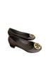 Tory Burch 100% Leather Solid Brown Gold Heels Size 9 1/2 - photo 1
