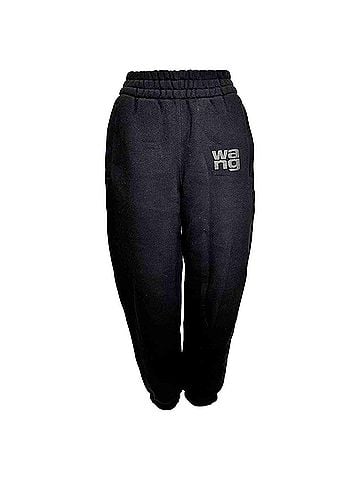 Alexander Wang Alexander Wang Logo Track Pants in Black Cotton (view 1)