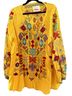 Johnny Was Floral Yellow Blouse Size XL - photo 1