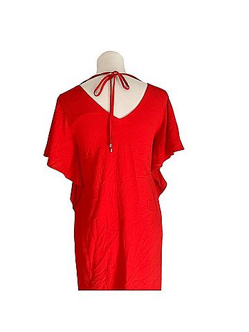 Eliza J Flutter Sleeve Tie Back Shift Dress Casual Dress (view 2)