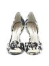 Anne Klein 100% Fabric Floral Black White Heels Size 8 - photo 2