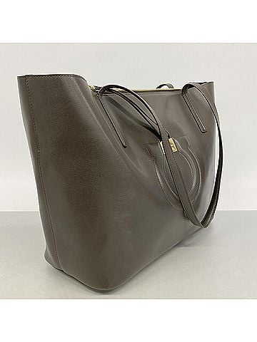 Salvatore Ferragamo Salvatore Ferragamo Gancini Leather Tote Bag, Brown, Women's (view 2)
