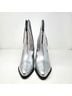 Free People 100% Leather Silver Ankle Boots Size 8 - photo 10