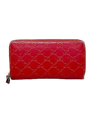Gucci Gucci long wallet, Guccissima pattern, 410102, leather, red, women's. (view 1)