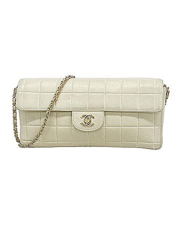 Chanel Chanel Chocolate Bar Chain Shoulder Bag, Lambskin, Beige, Women's, P3423262 (view 1)