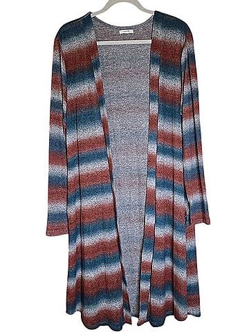 Maurices Ombre Stripe Long Duster Cardigan Cardigan (view 2)
