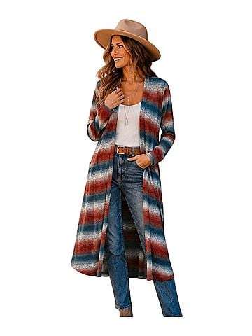 Maurices Ombre Stripe Long Duster Cardigan Cardigan (view 1)