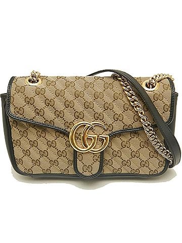 Gucci GUCCI GG Marmont Quilted Mini Shoulder Bag 443497 Canvas x Leather Beige Women's 254159 (view 2)
