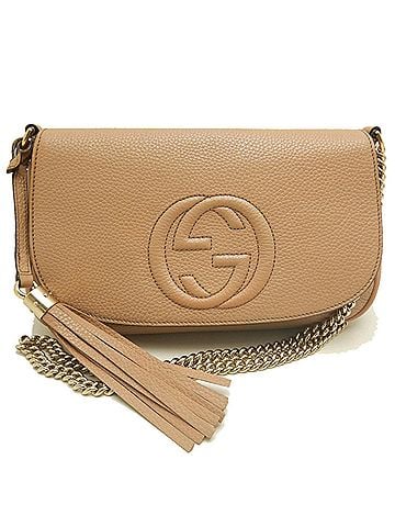 Gucci GUCCI Soho Interlocking 336752 Shoulder Bag, Calfskin, Pink Beige, Women's, 254190 (view 1)