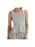 Deletta Stripes White Green Sleeveless Top Size S - photo 1