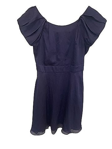 BCBGeneration Navy Puff-Sleeve Mini Dress Cocktail Dress (view 1)