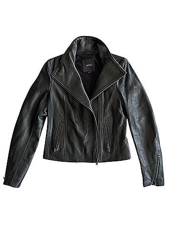 DSTLD Asymmetrical Leather Biker Modern Jacket Blazer (view 1)