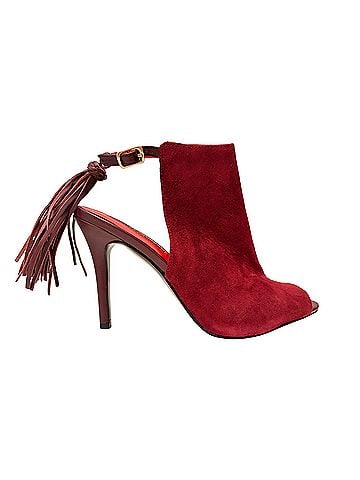 Charles Jourdan Suede Tassel Heels (view 2)