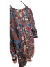 Reborn Floral Brown Blue Red Black Ivory Long Sleeve Blouse Size L - photo 2