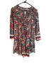 Reborn Floral Brown Blue Red Black Ivory Long Sleeve Blouse Size L - photo 1