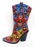 Azalea Wang 100% Faux Leather Snake Print Multi Color Boots Size 7 - photo 3