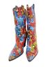 Azalea Wang 100% Faux Leather Snake Print Multi Color Boots Size 7 - photo 7