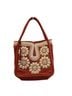 Brighton 100% Leather Floral Red Ivory Silver Leather Tote One size - photo 1