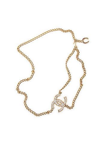 Chanel CC Rhinestone Chain Belt (view 1)