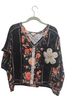 Pol Floral Black Orange T-Shirt Size M - photo 1