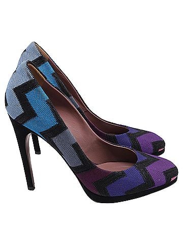 Missoni Missoni Zig Zag Print Pumps in Multicolor Canvas (view 1)