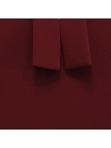 Theory Theory Tie-Neck Mini Dress in Burgundy Triacetate (view 2)