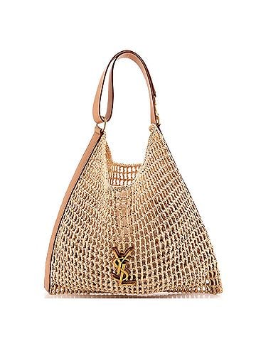 Saint Laurent Oxalis Shoulder Bag Raffia Crochet with Leather (view 1)