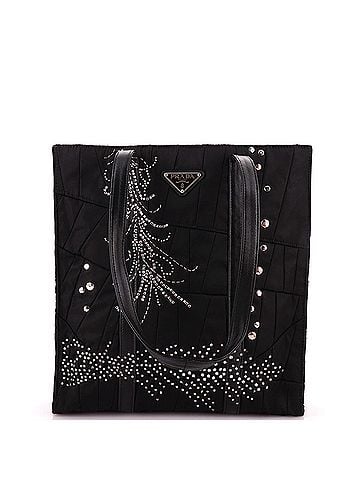 Prada Patchwork Shopping Tote Embellished Re-Nylon Medium (view 1)