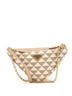 Prada Tan Double Symbole Triangle Bag Leather and Jacquard Mini One size - photo 1