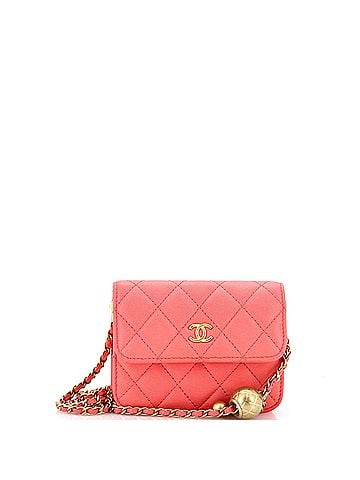 Chanel Pearl Crush Flap Clutch with Chain Quilted Lambskin Mini (view 1)