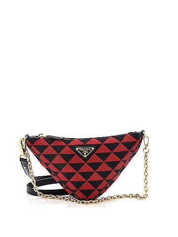 Prada Symbole Triangle Bag Leather and Jacquard Mini (view 1)