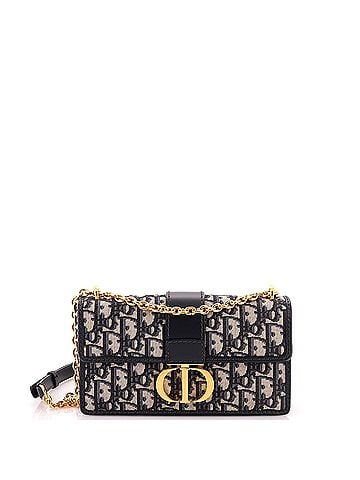 Christian Dior 30 Montaigne Chain Flap Bag Oblique Canvas East West (view 1)