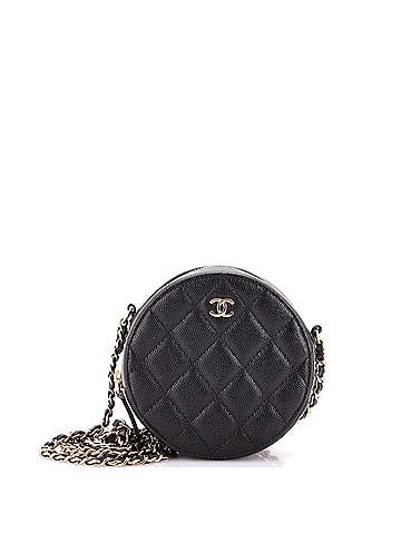 Chanel Round Clutch with Chain Quilted Caviar Mini (view 1)