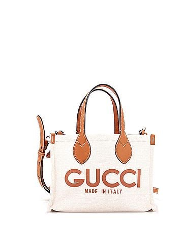 Gucci Logo Shopper Tote Printed Canvas Small (view 1)