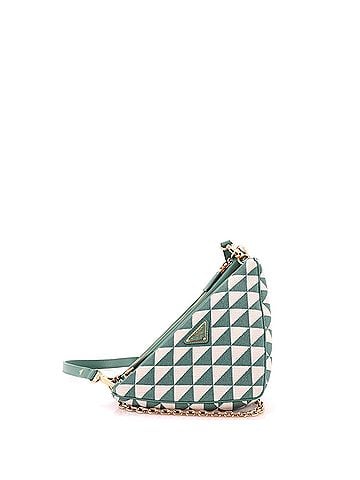 Prada Double Symbole Triangle Bag Leather and Jacquard Mini (view 1)