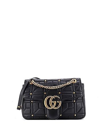 Gucci GG Marmont Flap Bag Studded Matelasse Leather Medium (view 1)