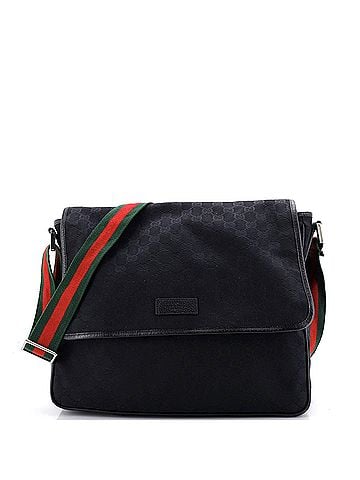 Gucci Web Strap Flap Messenger GG Canvas Medium (view 1)