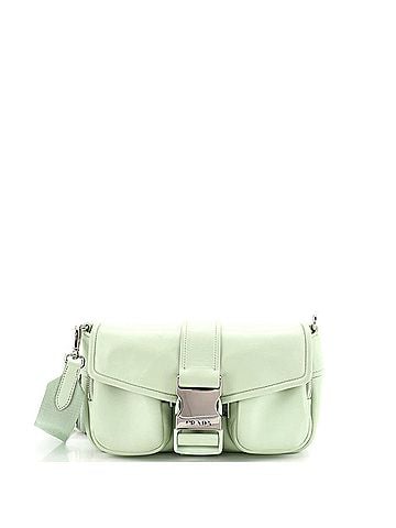 Prada Buckle Pocket Crossbody Bag Spazzolato Leather and Tessuto (view 1)
