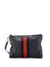 Gucci 100% Coatead Canvas Black Web Zip Flat Messenger GG Coated Canvas Medium One size - photo 1