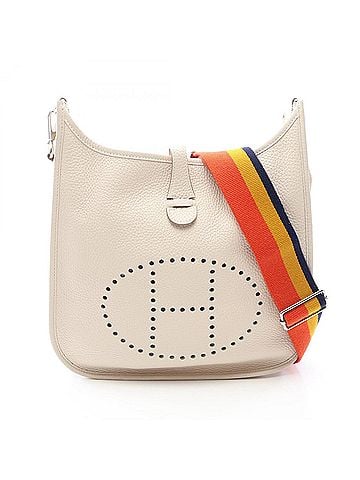 Hermès Hermes Evelyne 3 Trois PM Shoulder Bag Handbag Leather Taurillon Clemence Women's White (view 1)