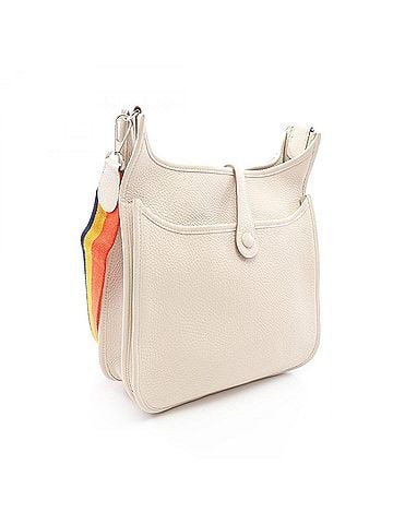 Hermès Hermes Evelyne 3 Trois PM Shoulder Bag Handbag Leather Taurillon Clemence Women's White (view 2)