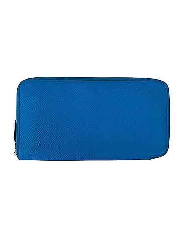 Hermès Hermes Azap Long Classic Veau Epsom Wallet, Blue Frida Rose Texas, Silver Hardware, Women's (view 1)