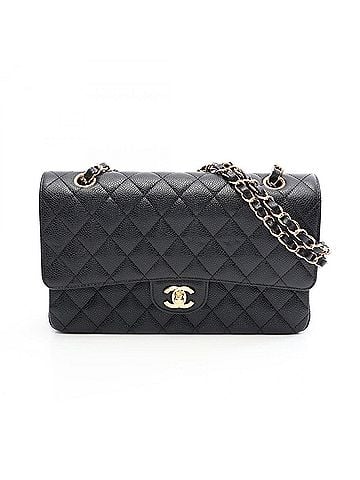 Chanel Chanel Matelassé Double Flap Shoulder Bag/Handbag, Caviar Leather (Grained Calfskin), Women's, Black (view 1)
