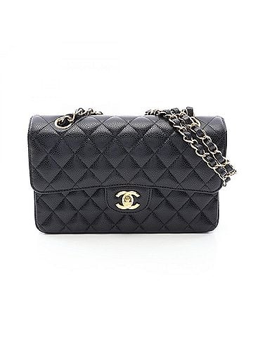 Chanel Chanel Matelassé Double Flap Shoulder Bag/Handbag, Caviar Leather (Grained Calfskin), Women's, Black (view 1)