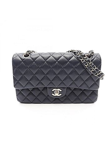 Chanel Chanel Matelassé Double Flap Shoulder Bag/Handbag, Caviar Leather (Grained Calfskin), Women's, Navy (view 1)