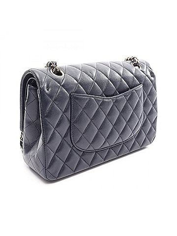 Chanel Chanel Matelassé Double Flap Shoulder Bag/Handbag, Caviar Leather (Grained Calfskin), Women's, Navy (view 2)