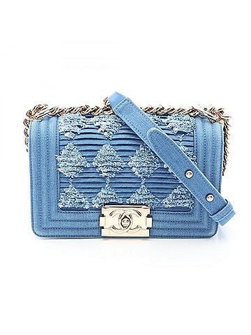 Chanel Chanel Boy Small Shoulder Bag Handbag Denim Women's Blue (view 1)