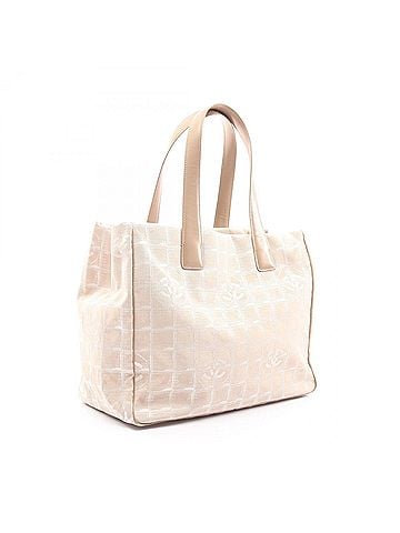 Chanel Chanel New Travel Line MM Tote Bag Handbag Leather Nylon Canvas Women's Beige A15991 (view 2)