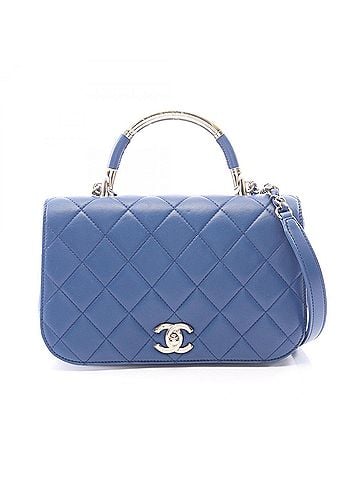 Chanel Chanel Matelassé Top Handle 2-Way Shoulder Bag/Handbag, Lambskin Leather, Women's, Blue (view 1)